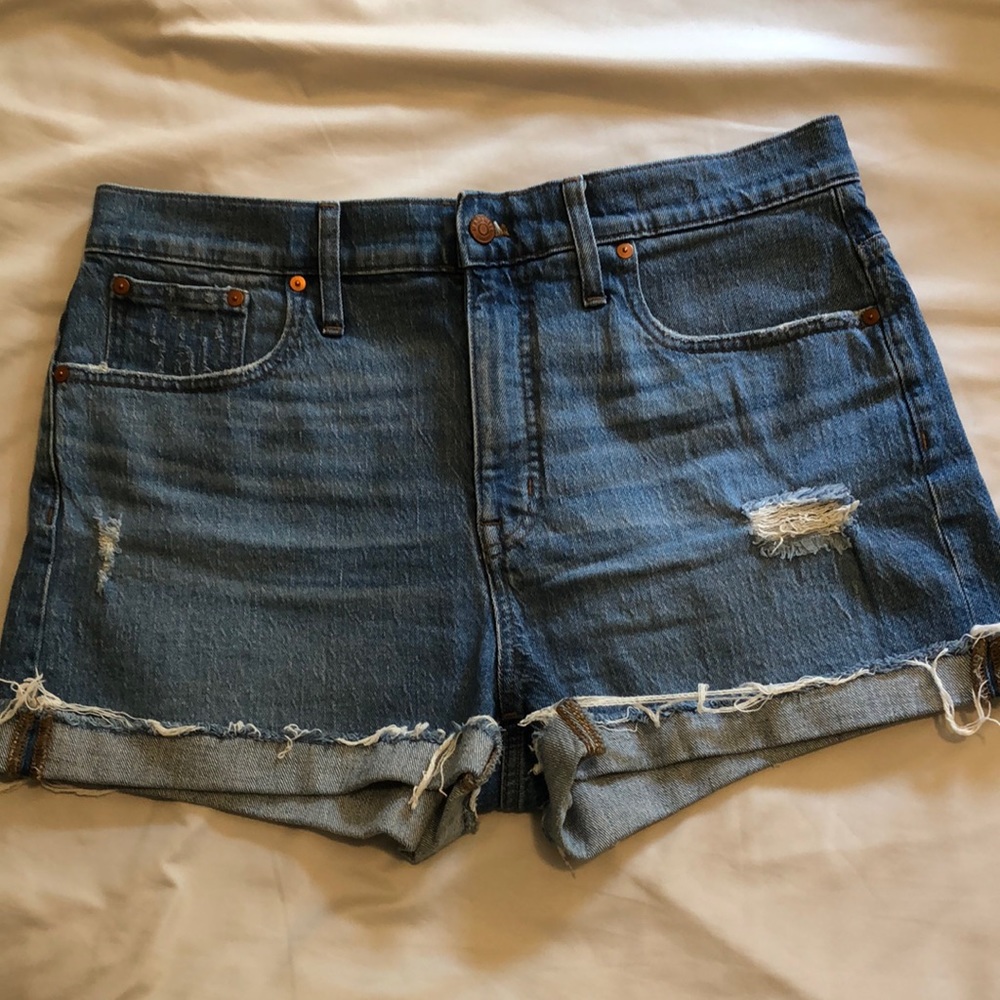 MADEWELL high rise jean shorts